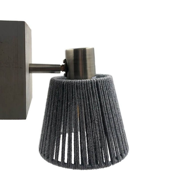 Applique murale LED E14 – Design corde et bois élégant