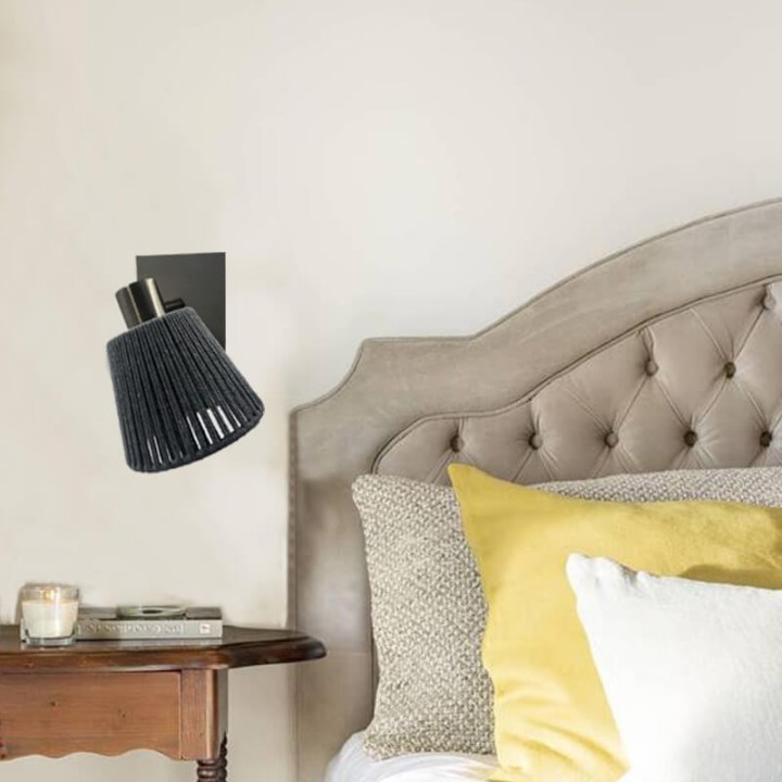 Applique murale LED E14 – Design corde et bois élégant