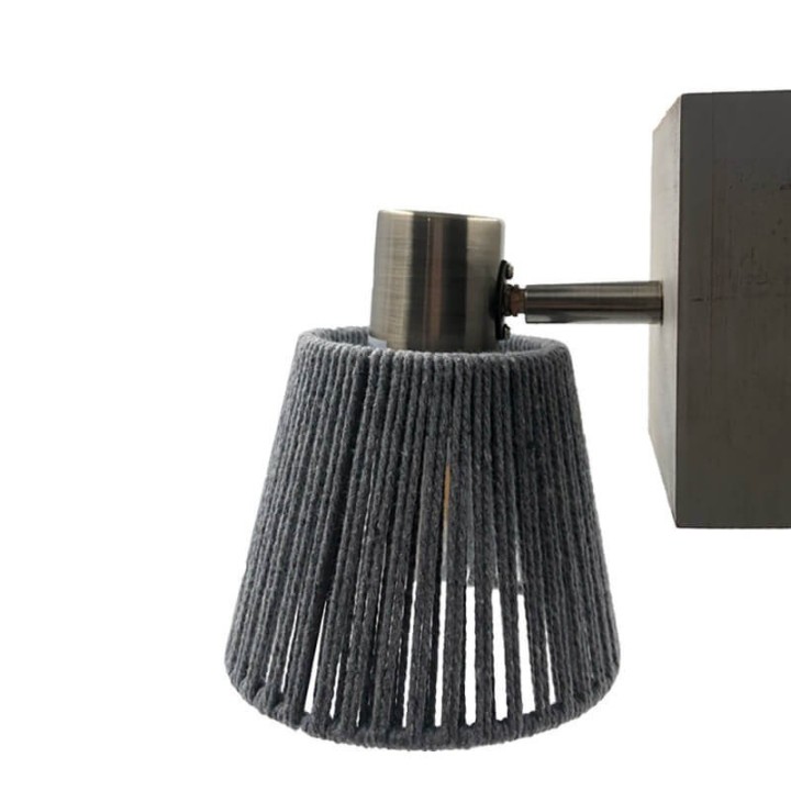 Applique murale LED E14 – Design corde et bois élégant