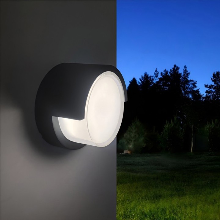 Applique murale LED ronde noir 15W – CCT réglable – Étanche IP65