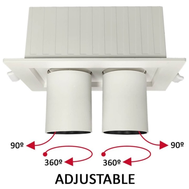 Spot LED rectangulaire 12 watts - double périscope - CCT