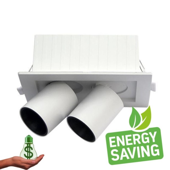 Spot LED rectangulaire 12 watts - double périscope - CCT