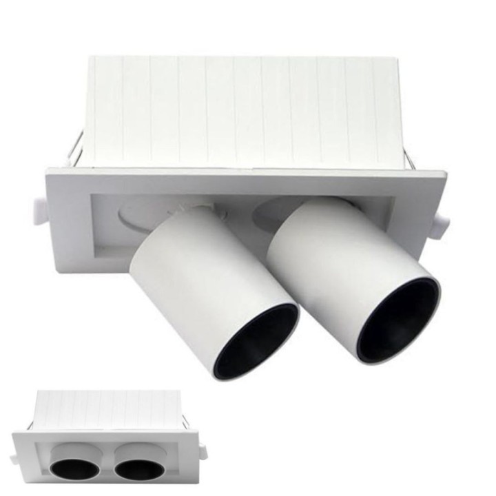 Spot LED rectangulaire 12 watts - double périscope - CCT