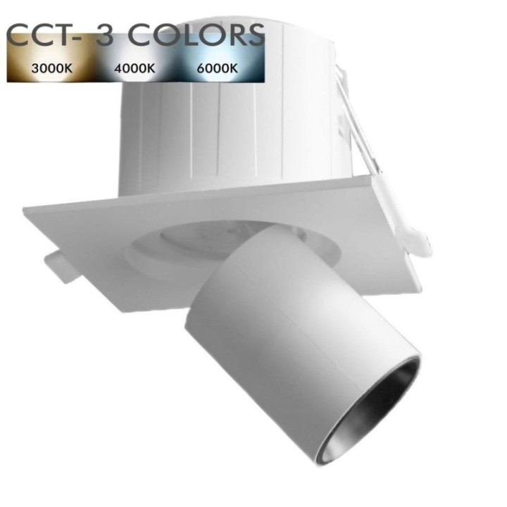 Spot LED 6W - PERISCOPIQUE ORIENTABLE - Carré - CCT