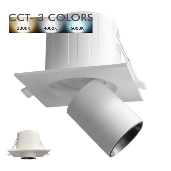 Spot LED 6W - PERISCOPIQUE ORIENTABLE - Carré - CCT