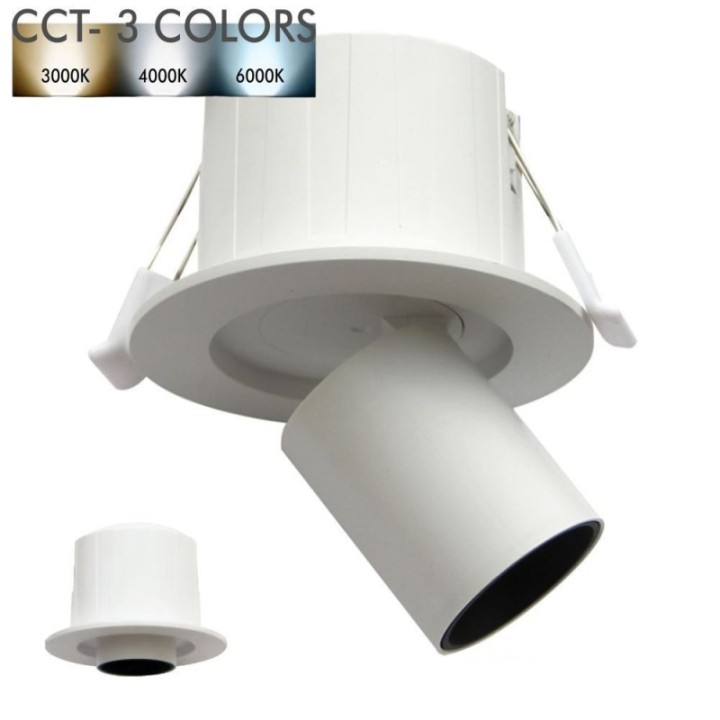 Spot LED 6W - PERISCOPIQUE ORIENTABLE - rond - CCT