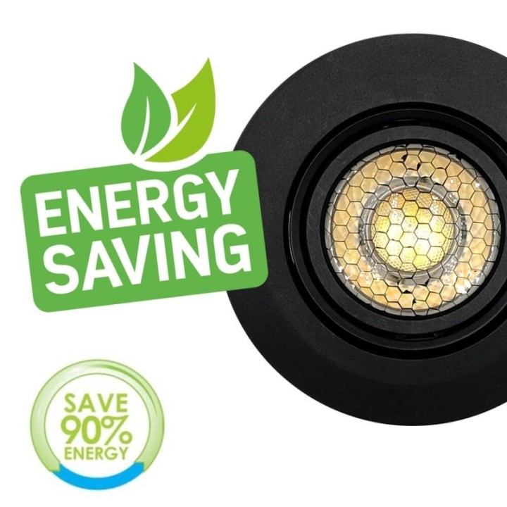 Spot encastrable LED 7W - Rond Noir - CCT - UGR19