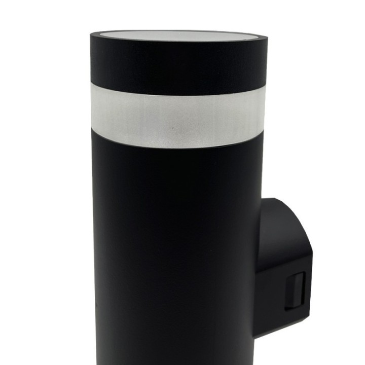 Applique murale LED noir cylindrique 18W – CCT réglable – Étanche IP65