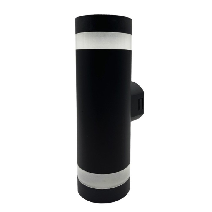 Applique murale LED noir cylindrique 18W – CCT réglable – Étanche IP65