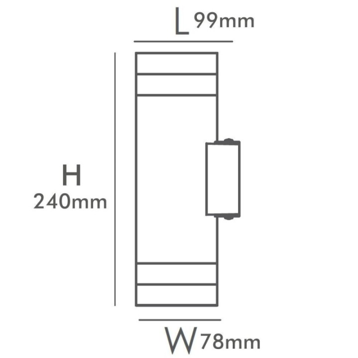 Applique murale LED noir cylindrique 18W – CCT réglable – Étanche IP65