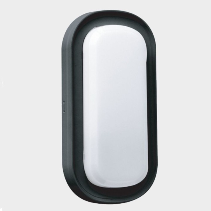 Luminaire LED ovale 18W IP65 – CCT couleur sélectionnable – Noir – Applique ou plafond