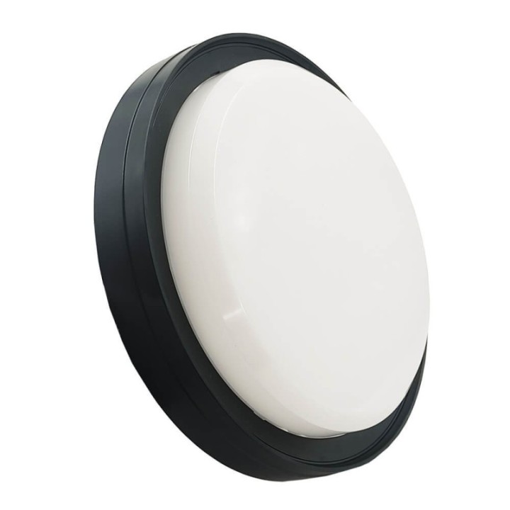 Plafonnier LED 18W IP65 – CCT couleur sélectionnable – Noir – Applique ou plafond