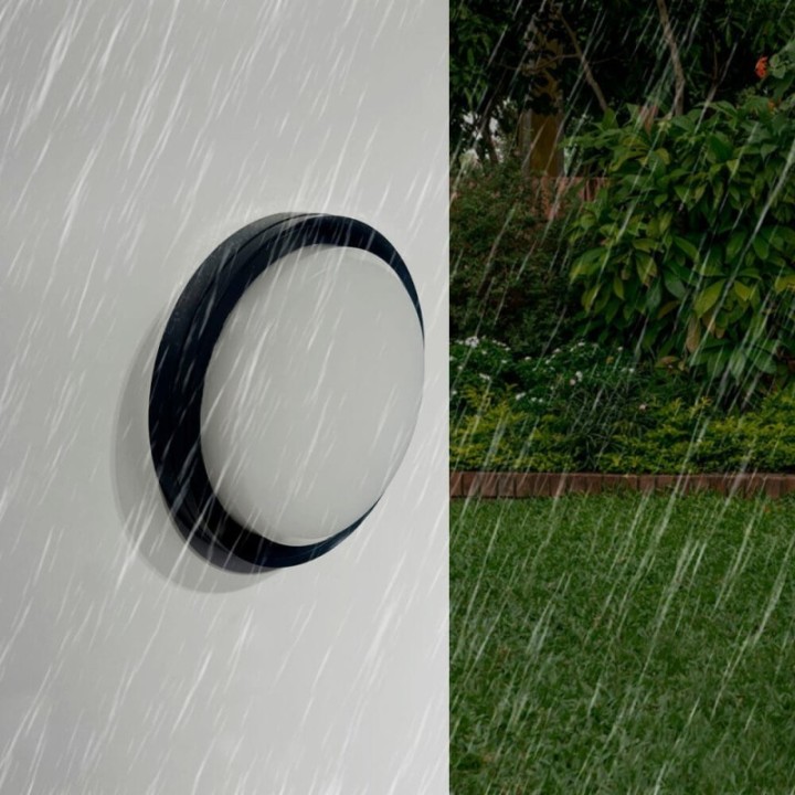 Plafonnier LED 18W IP65 – CCT couleur sélectionnable – Noir – Applique ou plafond