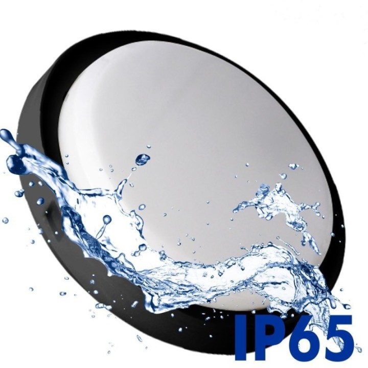 Plafonnier LED 18W IP65 – CCT couleur sélectionnable – Noir – Applique ou plafond