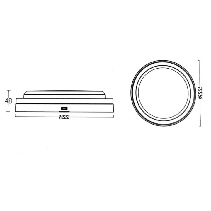 Plafonnier LED 18W IP65 – CCT couleur sélectionnable – Noir – Applique ou plafond