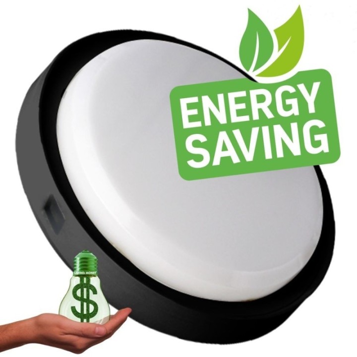 Plafonnier LED 18W IP65 – CCT couleur sélectionnable – Noir – Applique ou plafond