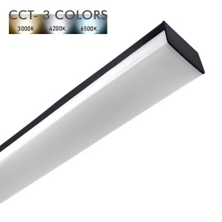 Réglette Linéaire LED 36W Noire – 120cm | CCT Couleur Sélectionnable | Éclairage Moderne