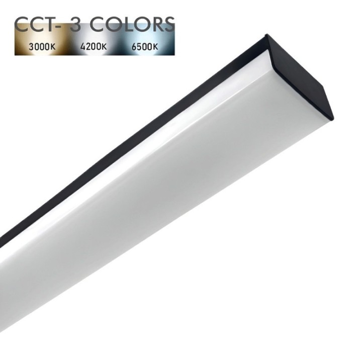 Réglette Linéaire LED 36W Noire – 120cm | CCT Couleur Sélectionnable | Éclairage Moderne