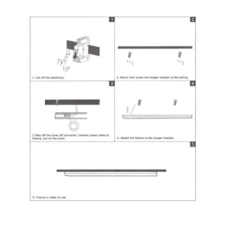 Réglette Linéaire LED 36W Noire – 120cm | CCT Couleur Sélectionnable | Éclairage Moderne