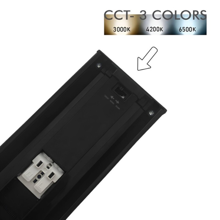 Réglette Linéaire LED 18W Noire – 59cm | CCT Couleur Sélectionnable