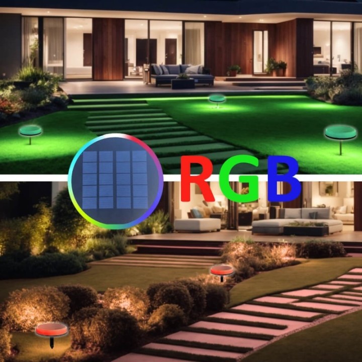Piquet Solaire de Jardin LED - couileur RGB + CCT - Étanche IP65