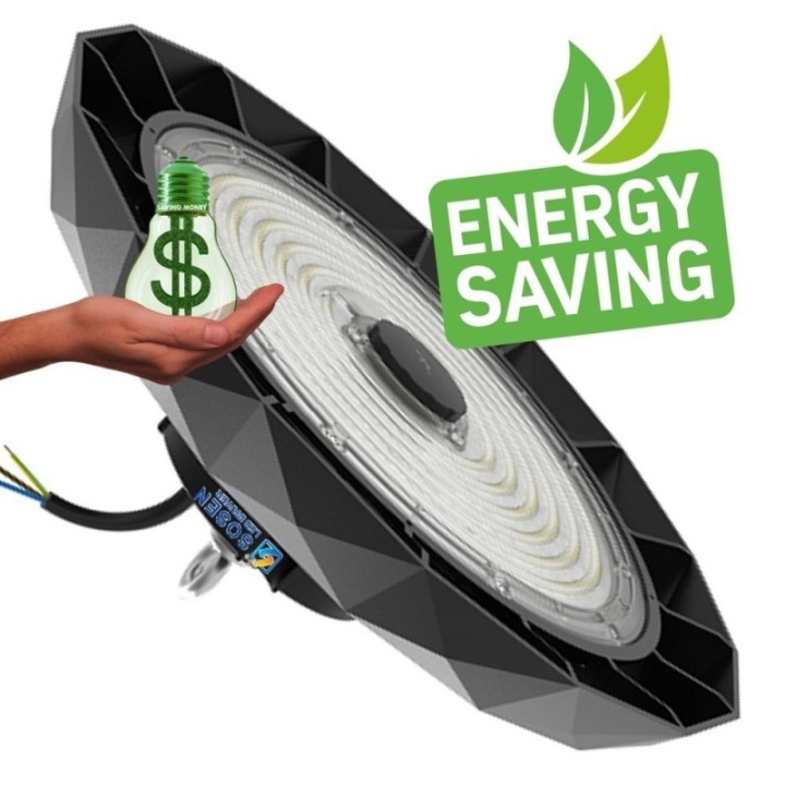 Cloche Industrielle LED UFO 200W-100W – SOSEN – 170 lm/W – IP65