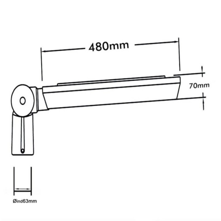 Réverbère LED 40W | Aluminium avec branche articulée | Éclairage Extérieur