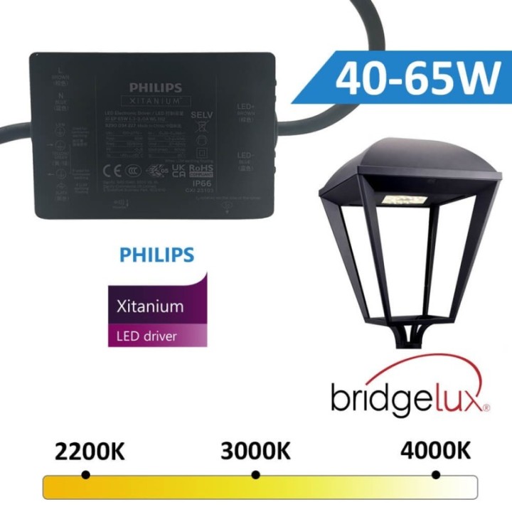 Réverbère LED Design Moderne 65W | Aluminium | Éclairage Extérieur