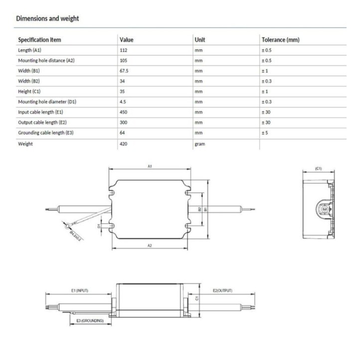 Réverbère LED Design Moderne 65W | Aluminium | Éclairage Extérieur