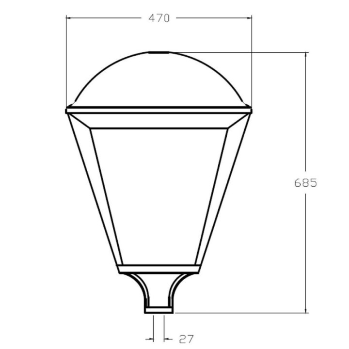 Réverbère LED Design Moderne 65W | Aluminium | Éclairage Extérieur