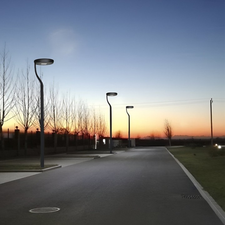 Réverbère LED 65 watts noir | Aluminium une branche | Éclairage Extérieur