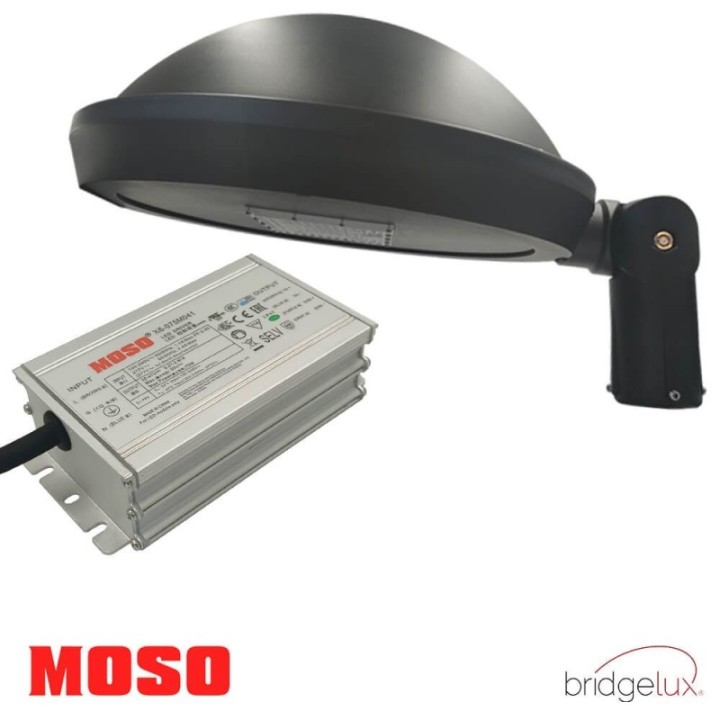 Réverbère LED 65W avec Bras Articulé |Demi dome| Éclairage Extérieur