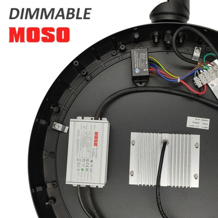 Réverbère LED 65W avec Bras Articulé |Demi dome| Éclairage Extérieur