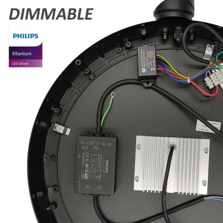 Réverbère LED 65W avec Bras Articulé |Demi dome| Éclairage Extérieur