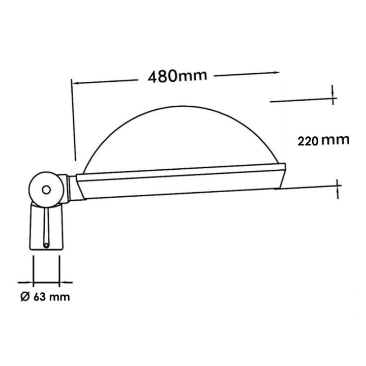 Réverbère LED 65W avec Bras Articulé |Demi dome| Éclairage Extérieur