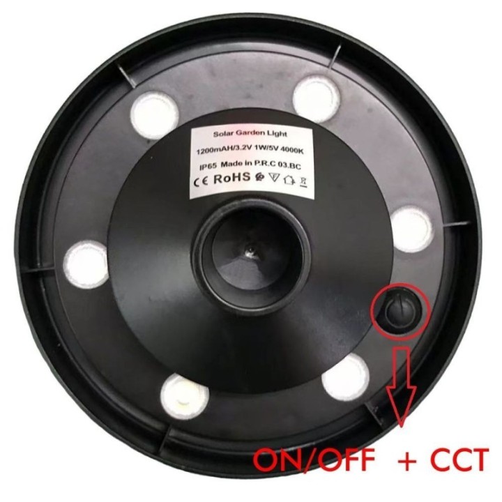 Piquet solaire LED de jardin IP65 – Lumière CCT sélectionnable – 4 modes – Montage mural ou au sol