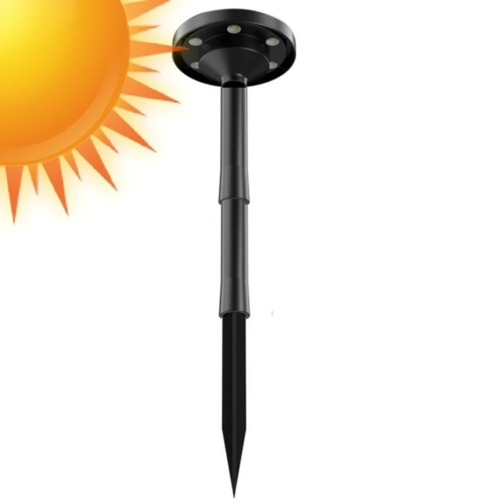 Piquet solaire LED de jardin IP65 – Lumière CCT sélectionnable – 4 modes – Montage mural ou au sol