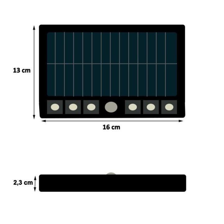 Projecteur solaire LED 5W orientable – 4000K – détecteur PIR – 4 modes