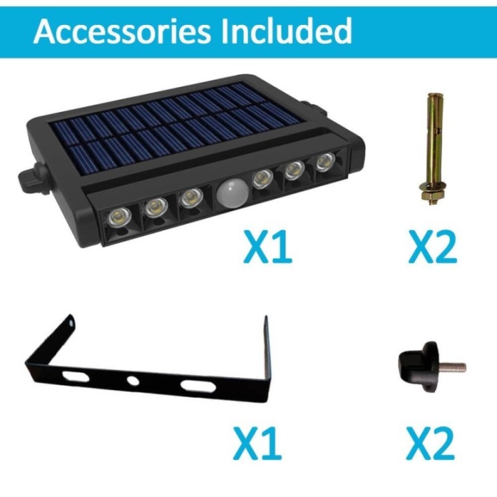 Projecteur solaire LED 5W orientable – 4000K – détecteur PIR – 4 modes