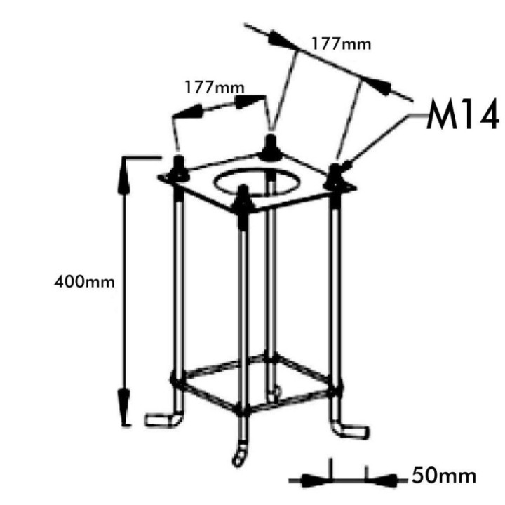 Colonne  4 mètres Aluminium Télescopique noire - TRANSPORT FACILE