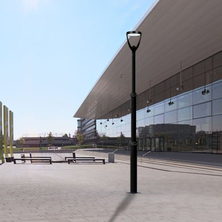 Colonne  4 mètres Aluminium Télescopique noire - TRANSPORT FACILE