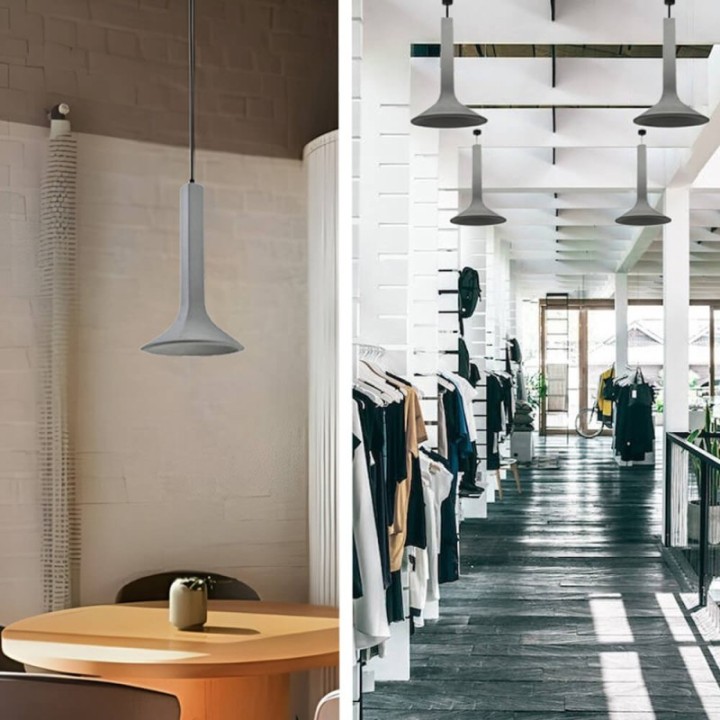 Lampe Suspendue en Béton Gris E14 | Design Industriel et Élégant