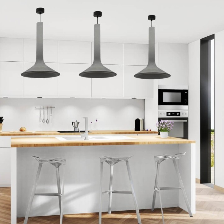 Lampe Suspendue en Béton Gris E14 | Design Industriel et Élégant