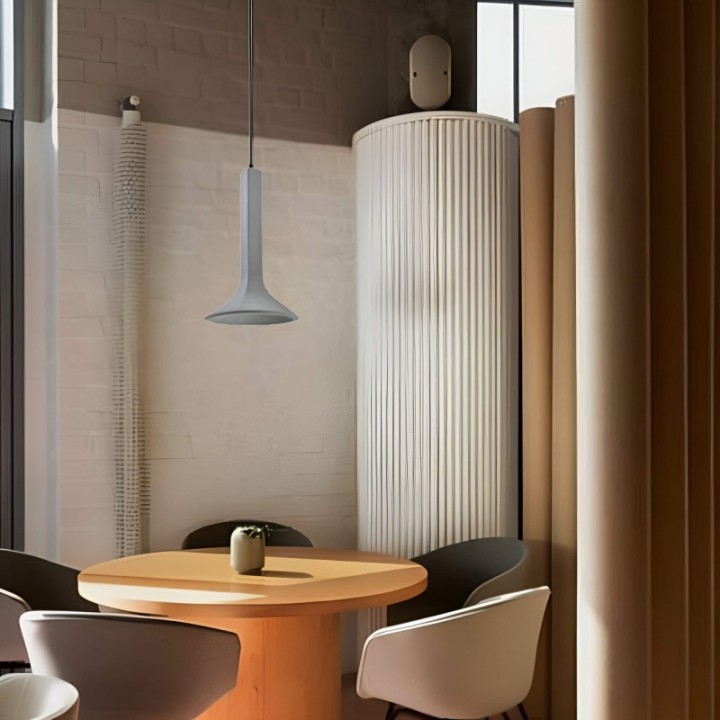 Lampe Suspendue en Béton Gris E14 | Design Industriel et Élégant