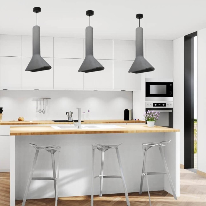 Lampe Suspendue Ovale en Béton | Design Industriel et Élégant -E14