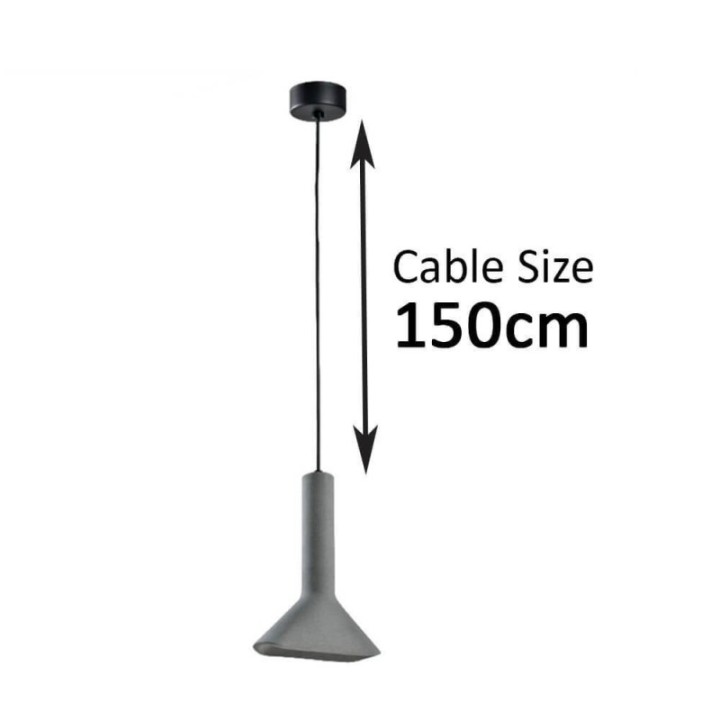 Lampe Suspendue Ovale en Béton | Design Industriel et Élégant -E14