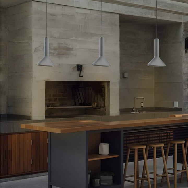 Lampe Suspendue Ovale en Béton | Design Industriel et Élégant -E14