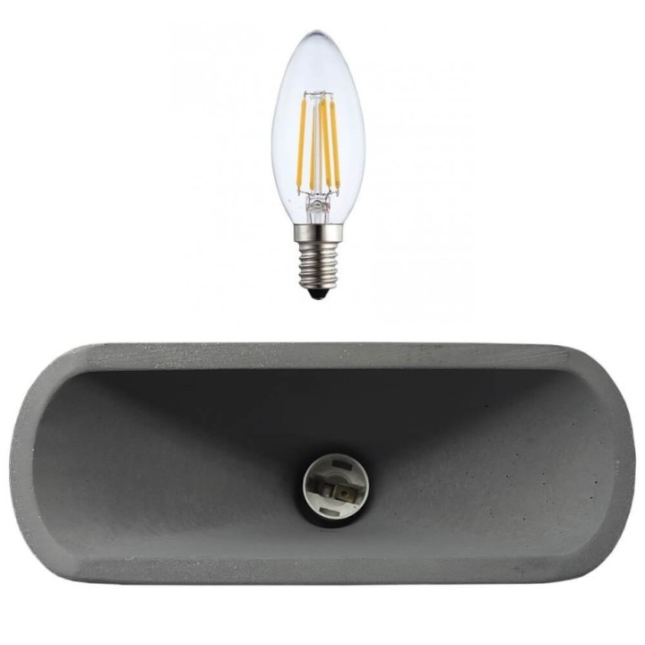 Lampe Suspendue Ovale en Béton | Design Industriel et Élégant -E14