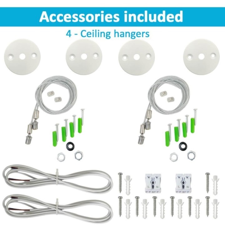 Lampe Linéaire LED 72W 2m Blanc | UGR17 | Installation en Suspension