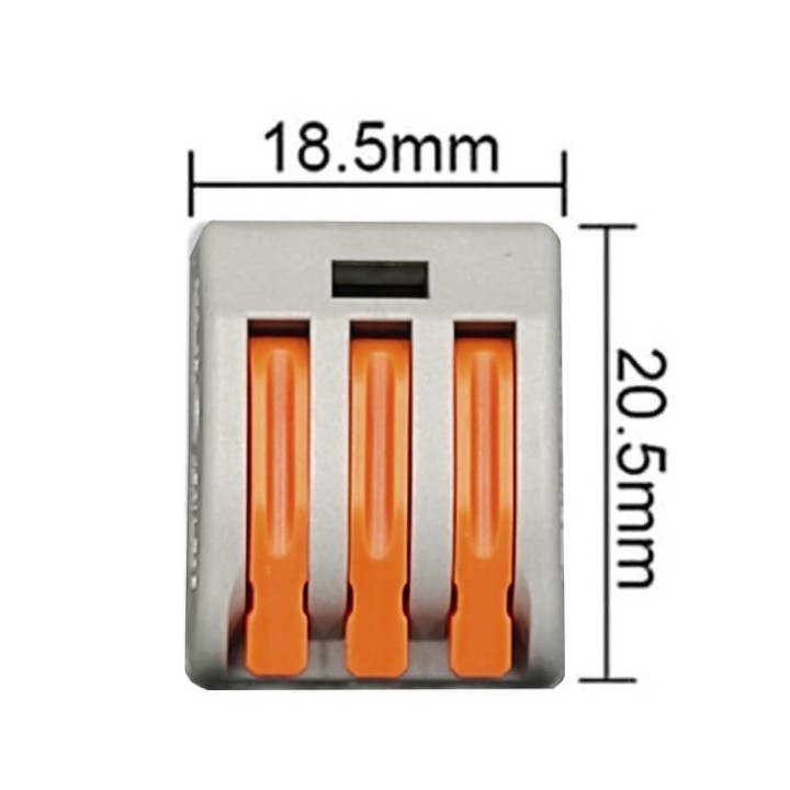 Connecteur Rapide - 3 entrées pour câble électrique - 0.08-4mm²